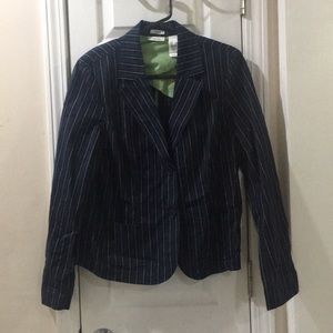 Liz & co. Stretch blue striped blazer